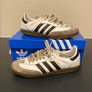 Adidas White and Black Samba Sneakers